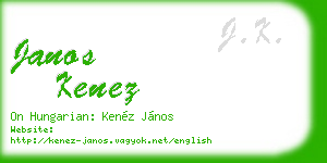 janos kenez business card